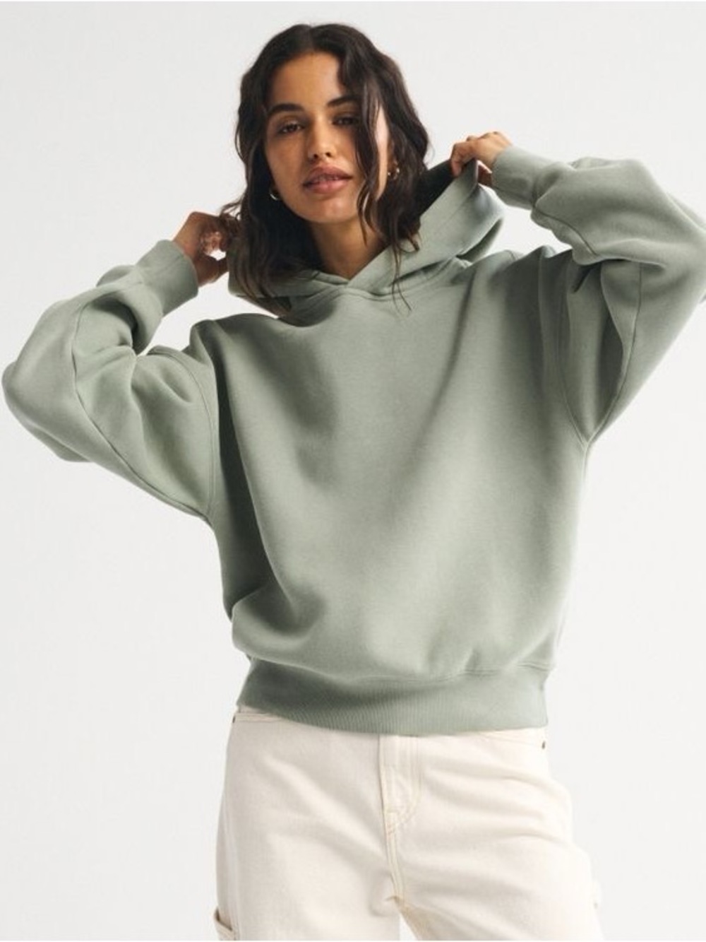 Abercrombie Sunday Hoodie in Frosty Olive - Size XS
